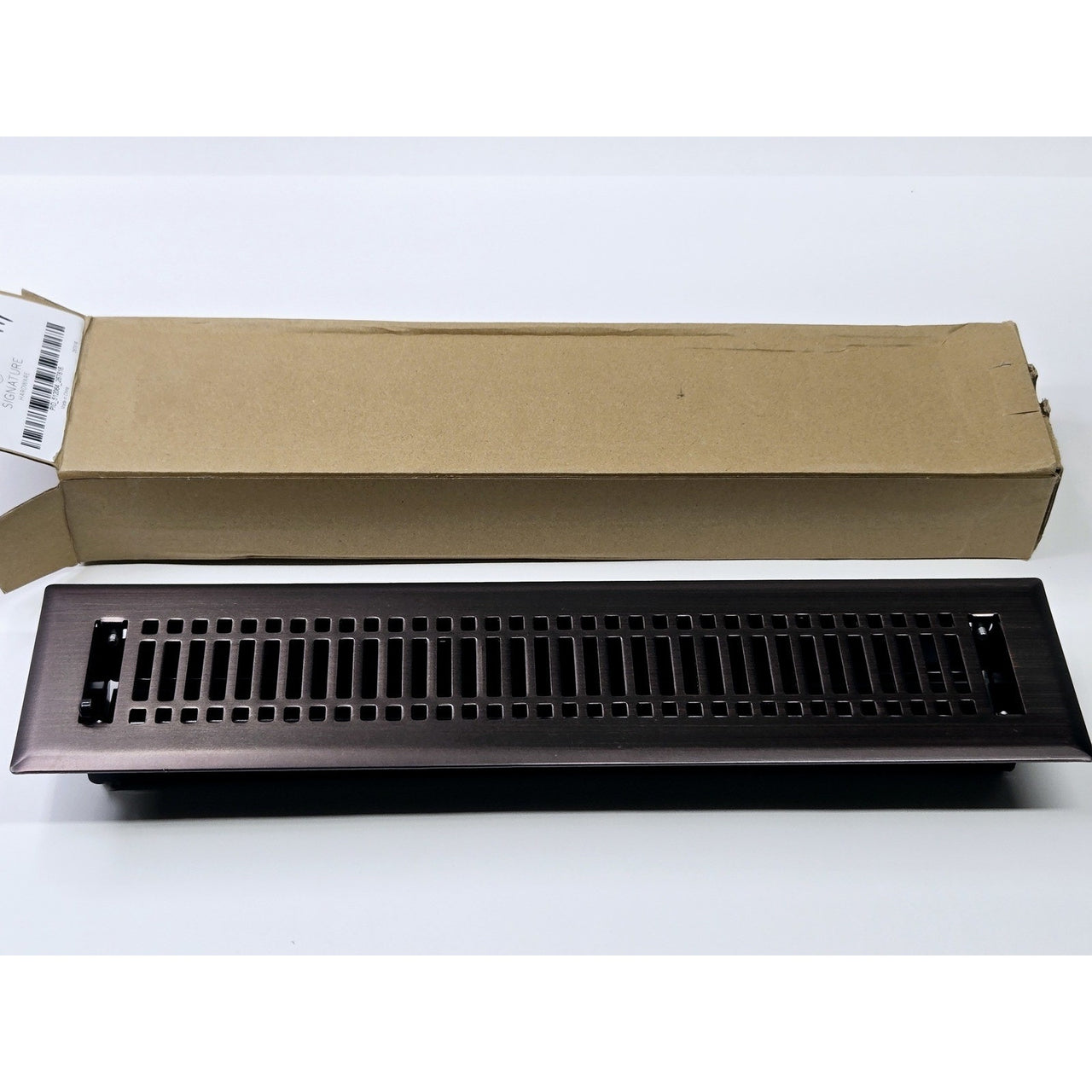 Signature Hardware 226199 Contemporary Steel Floor Register - 2-1/4 x 14 -Bronze