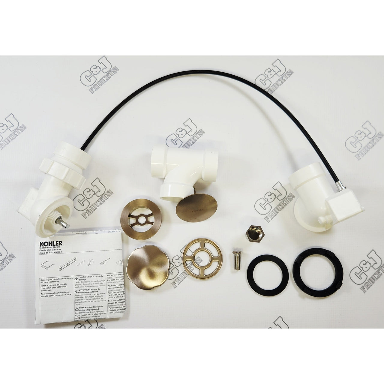 Kohler 7214-BV Clearflo Bath Waste Cable Drain - Vibrant Brushed Bronze READ