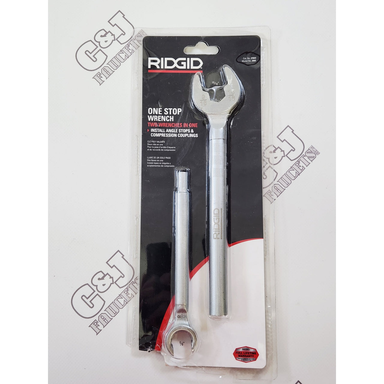 Ridgid 27023 2002 12" Plumbers One Stop Shutoff Wrench Open End & Flare