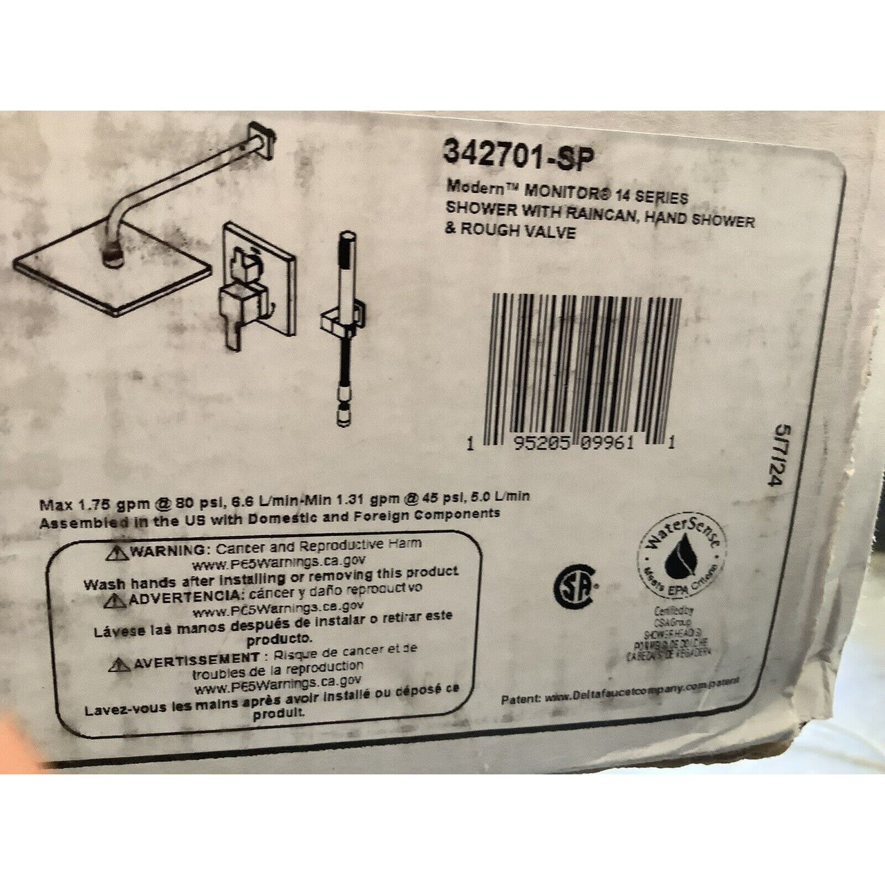 Delta 342701-SP Modern Raincan Shower System with Handheld Spray - Stainless