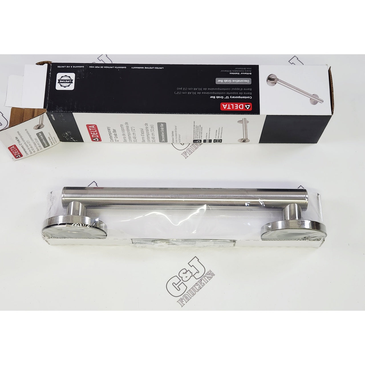 Delta 41812-SS BathSafety 12" Grab Bar - Brilliance Stainless