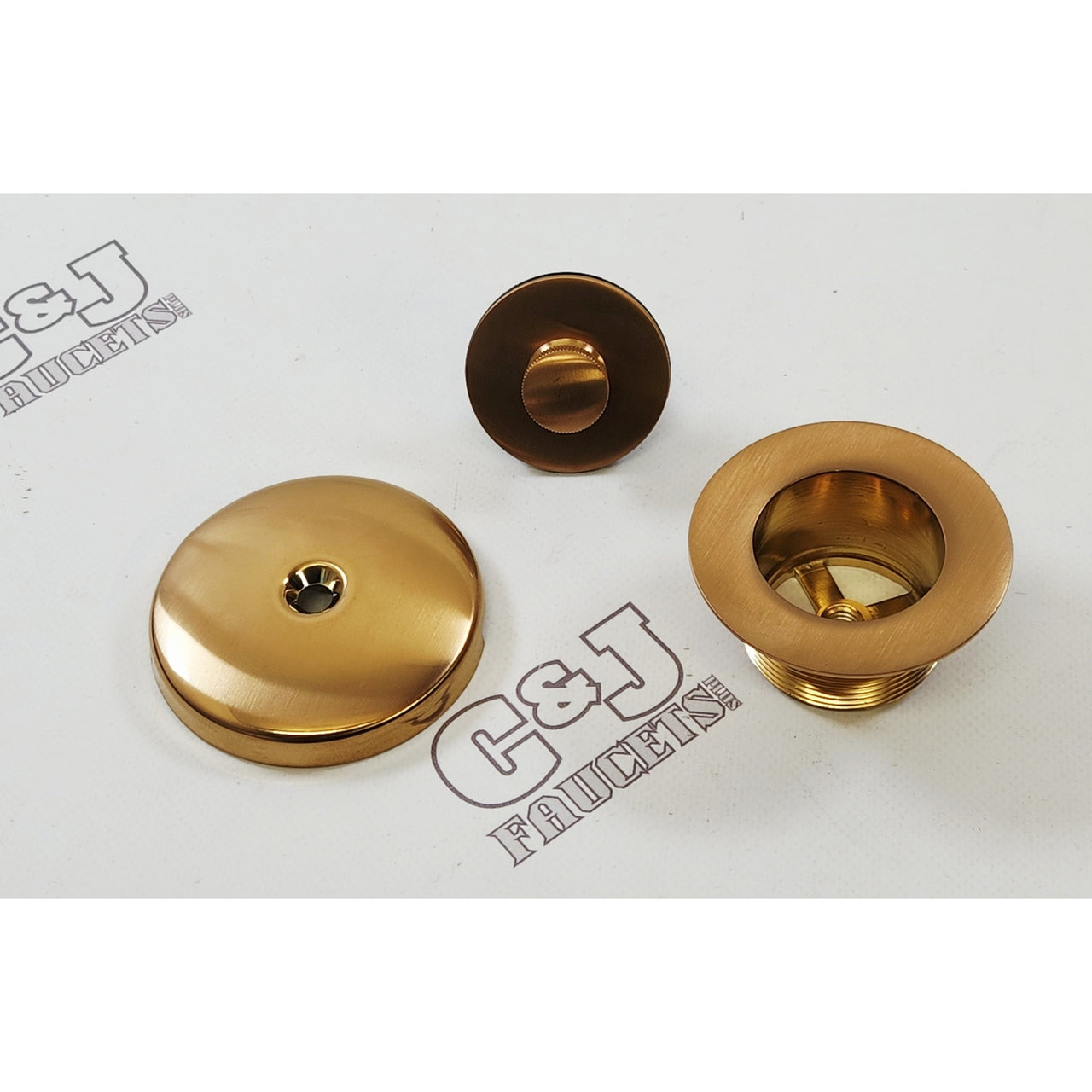 Moen T90331BG Push-N-Lock Drain Kit w/Overflow Cover - Brushed Gold READ