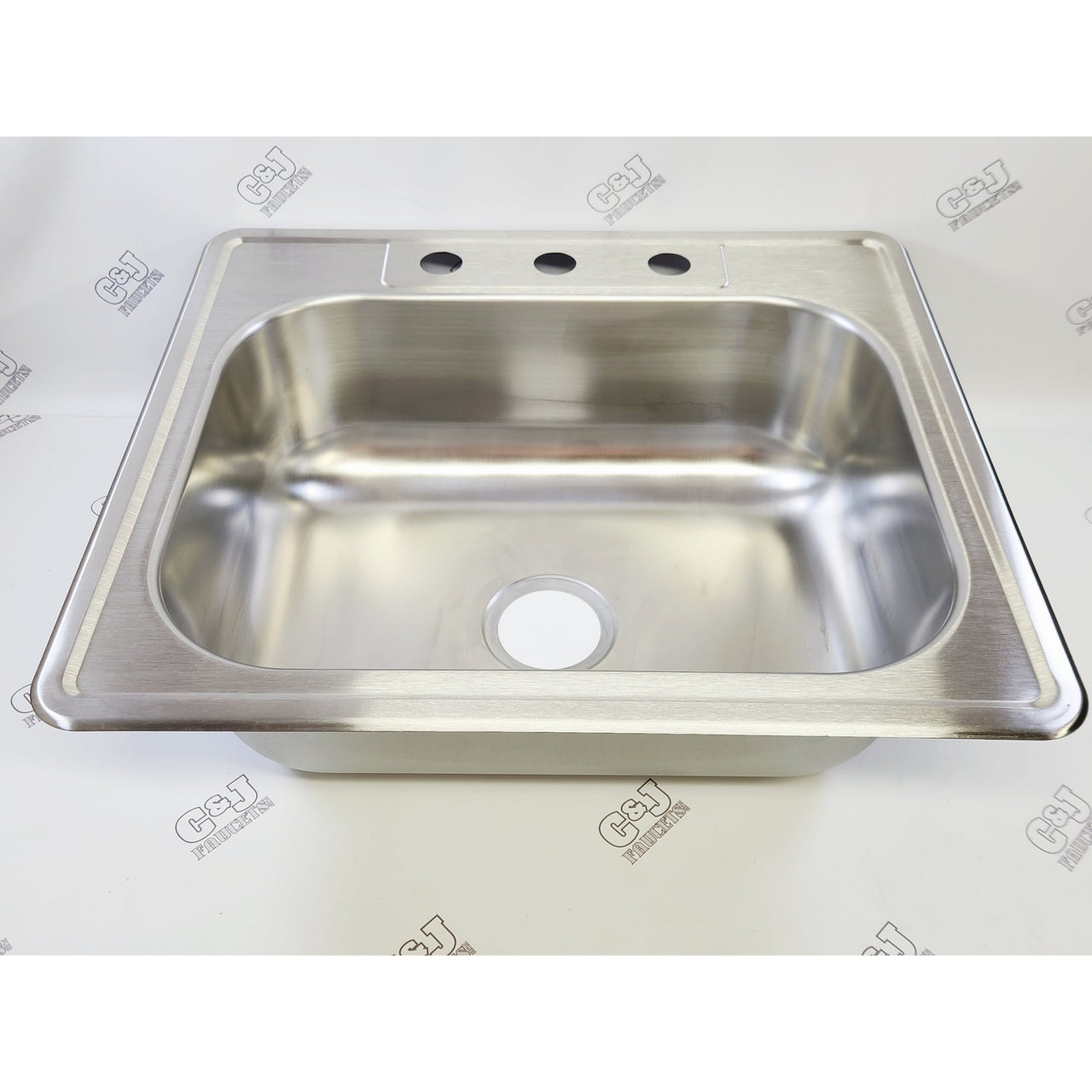 Elkay DSE125223 Dayton 25" x 22" 3 Hole Drop-In Kitchen Sink - Stainless Steel