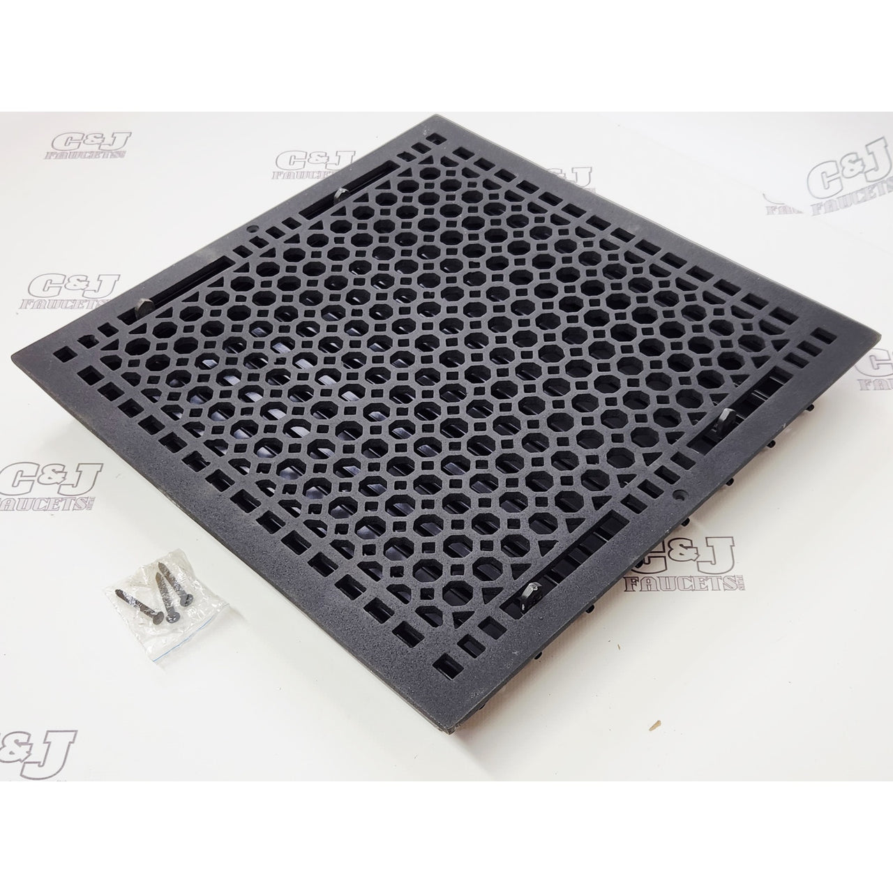 Signature Hardware 327451 Honeycomb Cast Iron Wall Register - Black Powder Coat