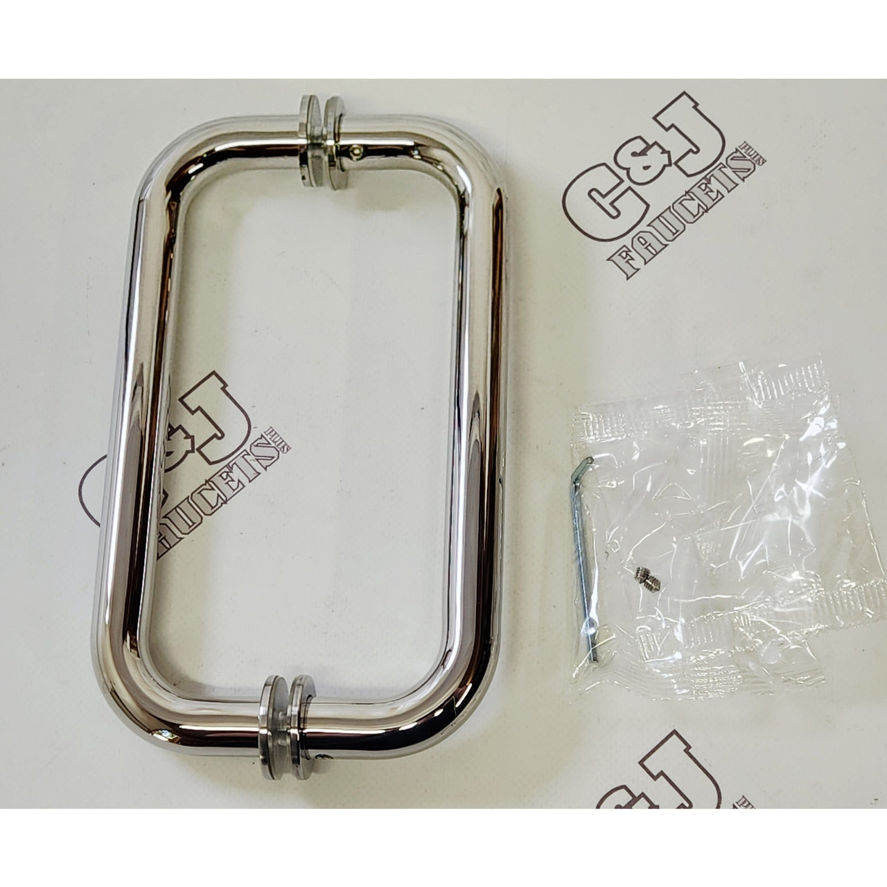 Sure-Loc SHR-1 C-Shape 8" Center Glass Shower Door Pull Handle - Flat Black