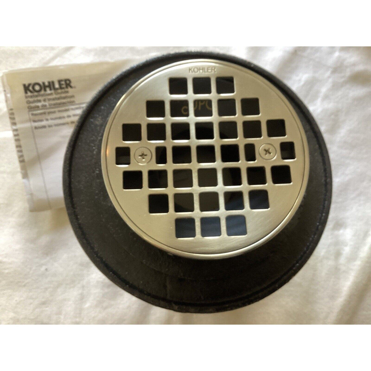 Kohler 22671-BN Round Brass Tile-In Shower Drain - Vibrant Brushed Nickel