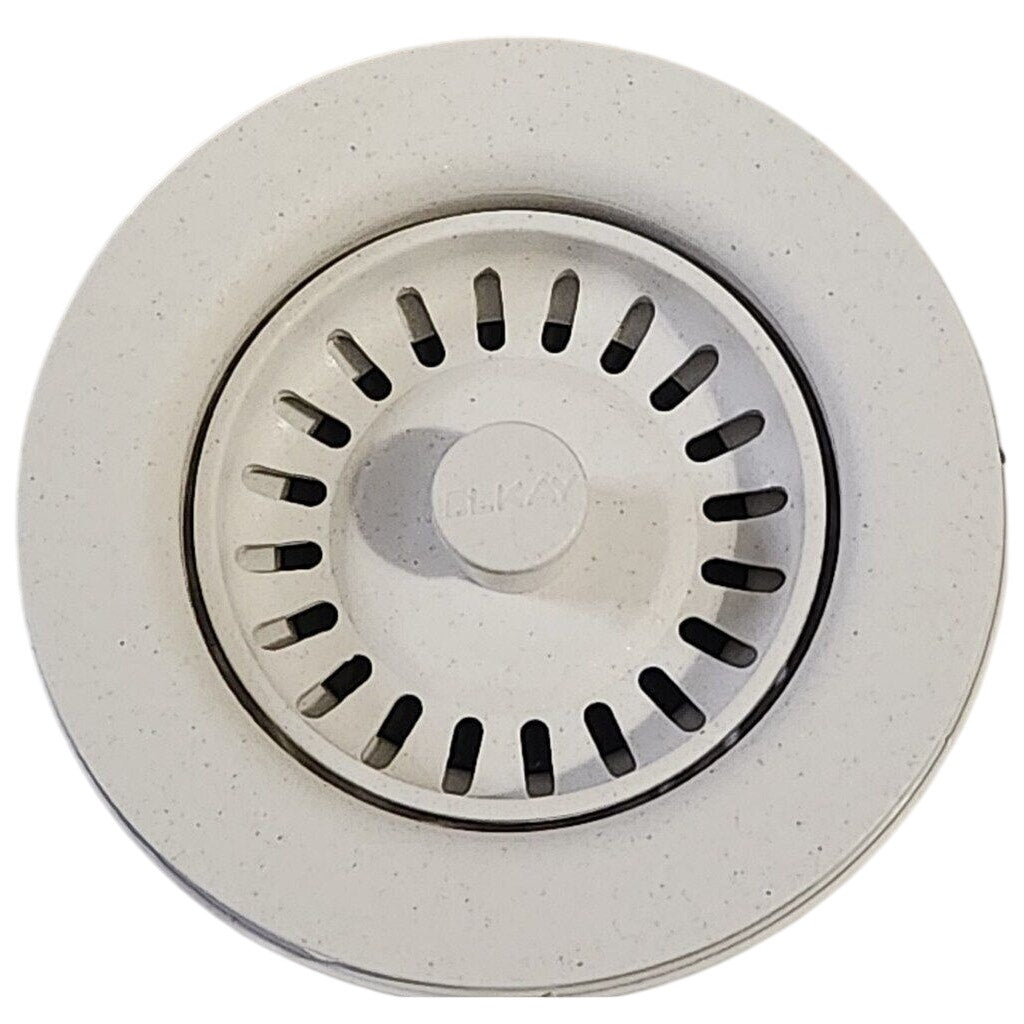 Elkay LKQS35WH Polymer Drain Fitting with Removable Basket Strainer - White