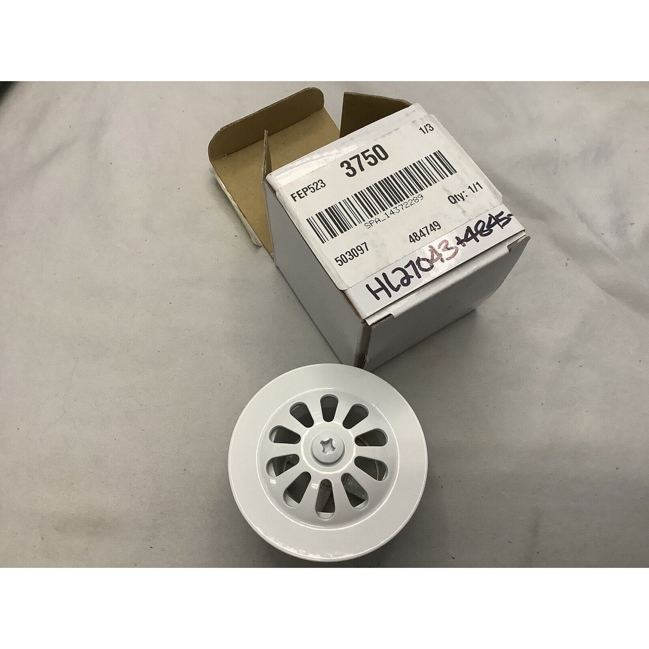 Signature Hardware HL-27043+4845-36-WHT Daisy Wheel Overflow Cover w/Bolt -White