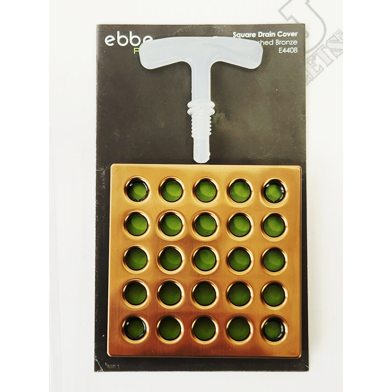 Ebbe America E4408 PRO Square Bathroom Shower Drain Cover - Brushed Bronze