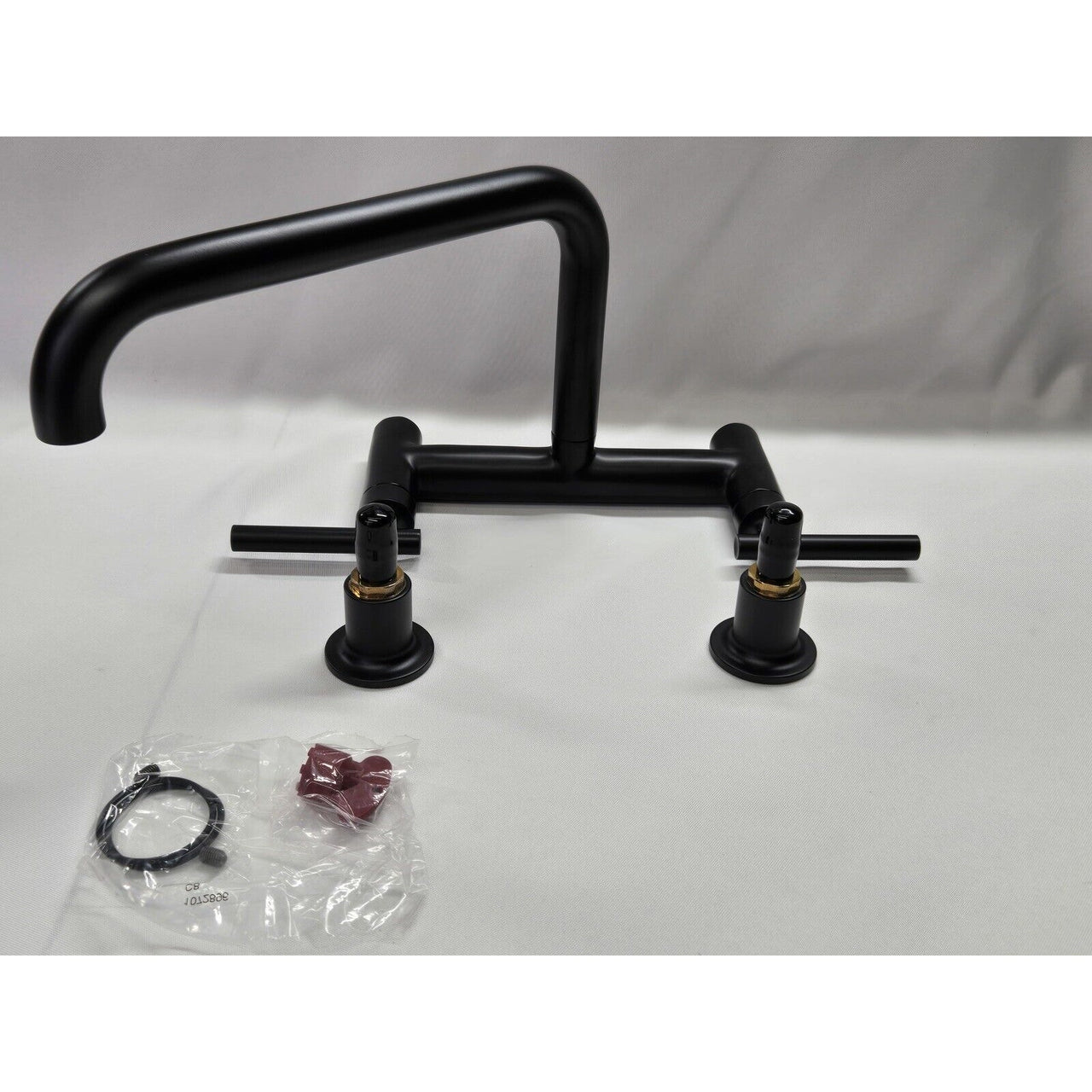 Kohler 7549-4-BL Purist Wall Mounted Bridge Kitchen Faucet - Matte Black READ