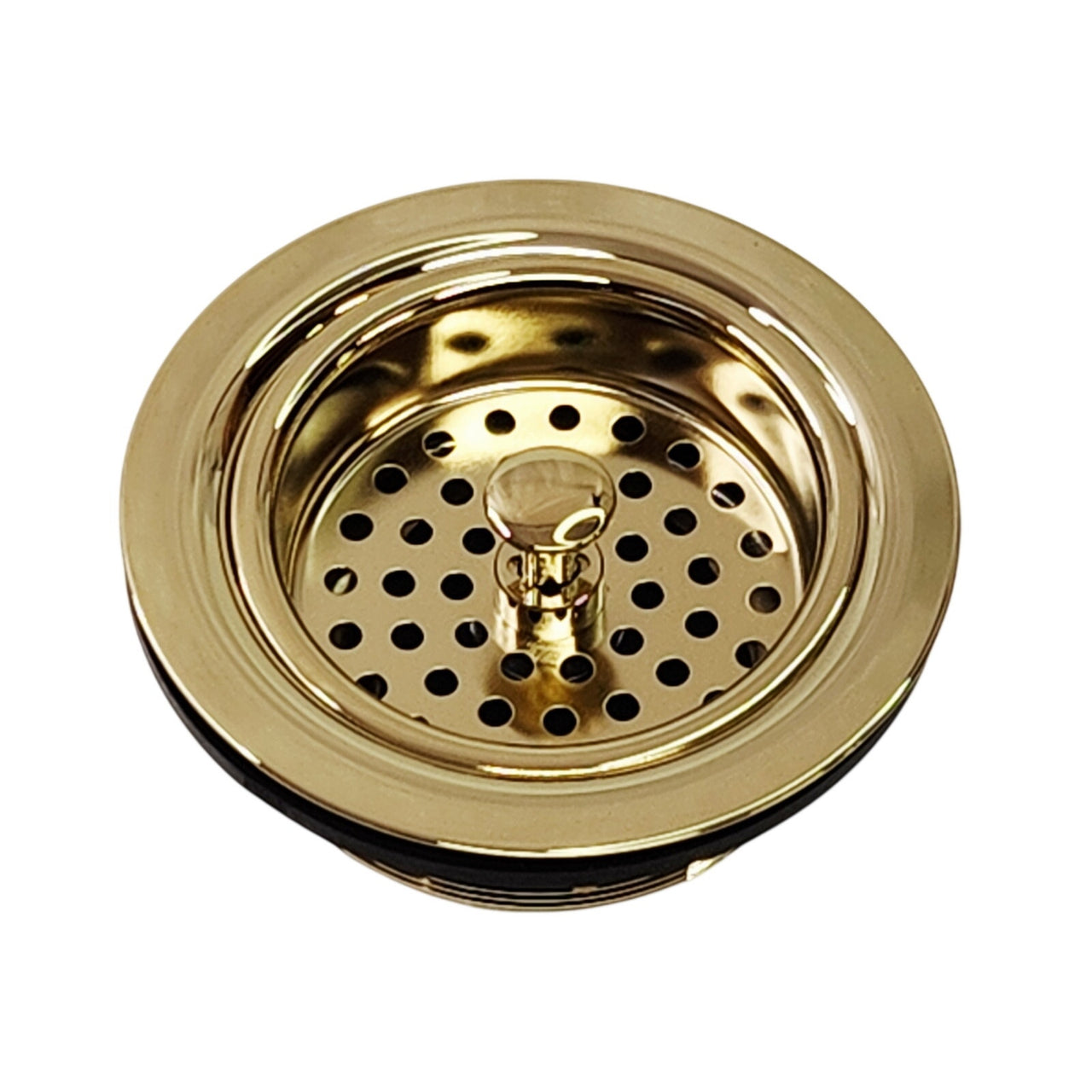 Signature Hardware 498100 3-1/2" Kitchen Sink Basket Strainer - Polished Brass