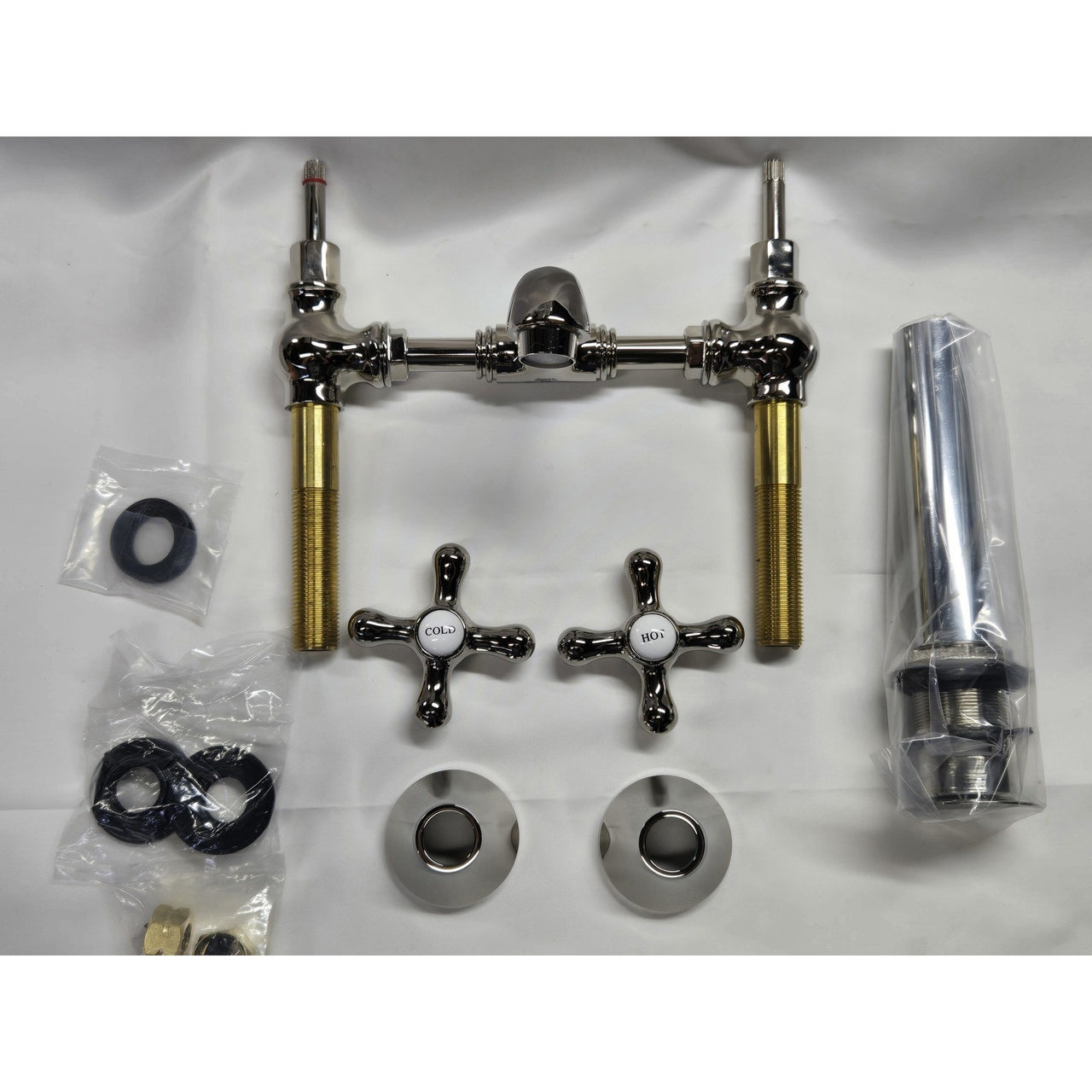 Signature Hardware 320276 Monroe Bridge Widespread Bathroom Faucet-PolishedNicke