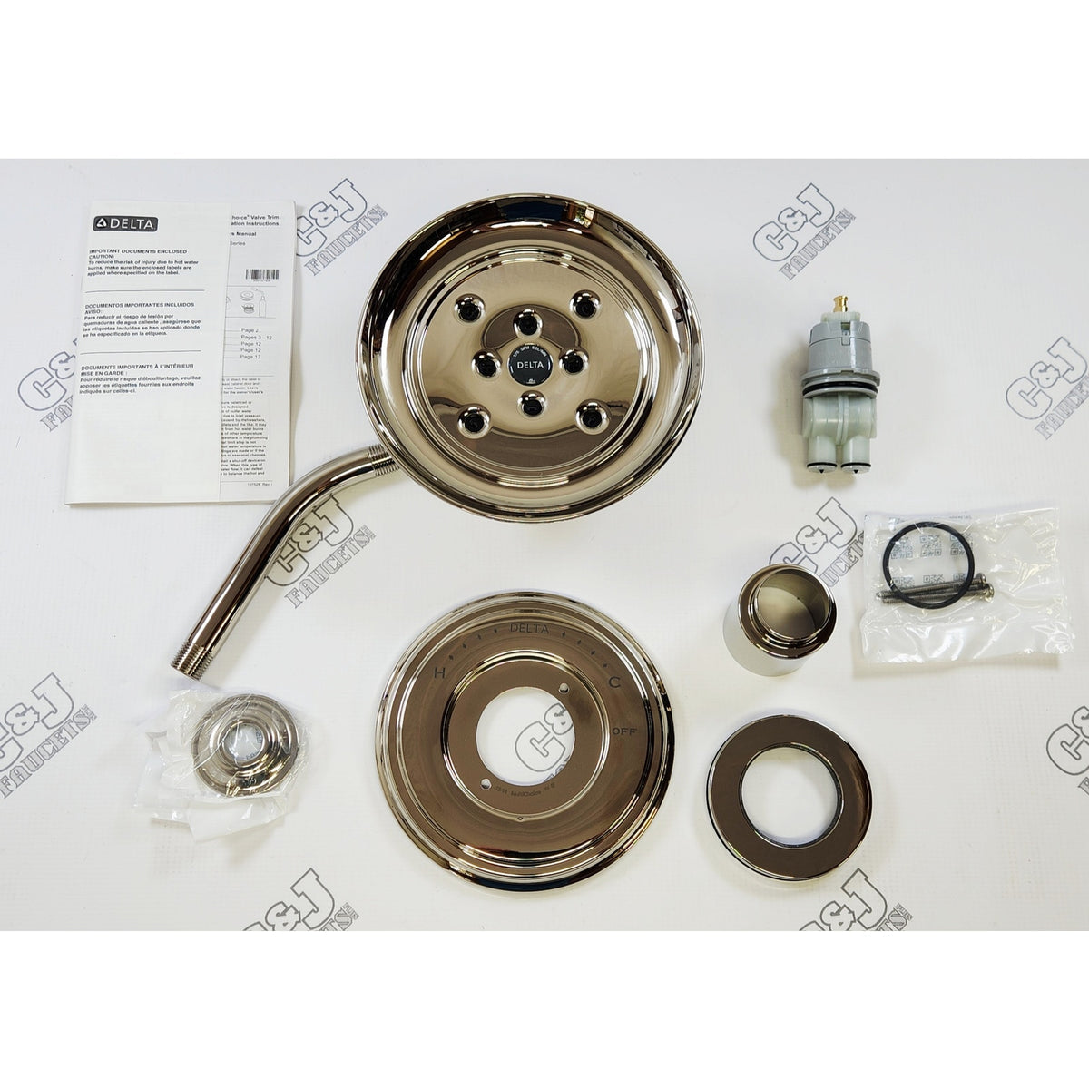 Delta T14297-PNLHP Cassidy 1.75 GPM H2Okinetic Shower Trim - Polished Nickel