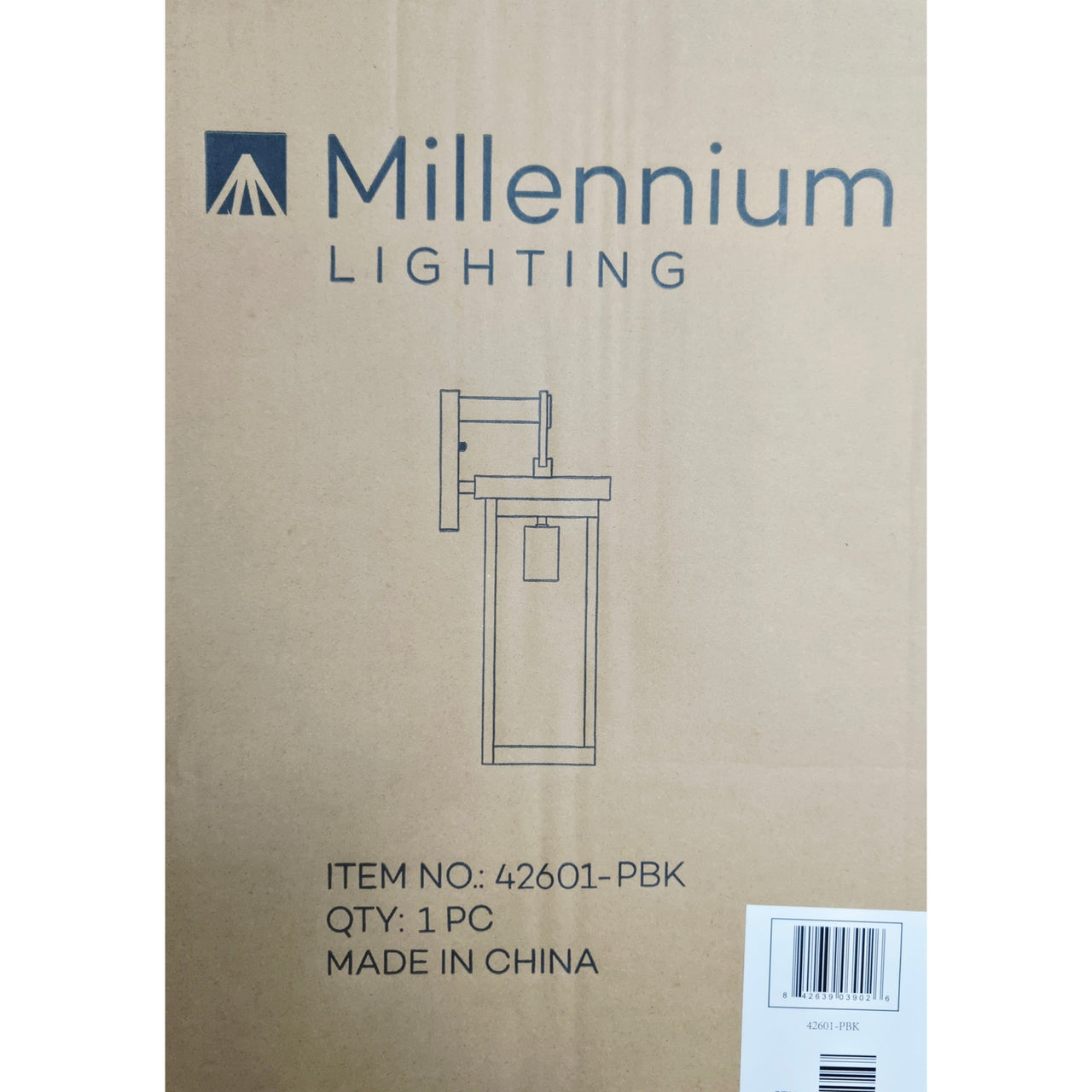 Millennium Lighting 42601-PBK Barkeley 16" Outdoor Wall Sconce - Black
