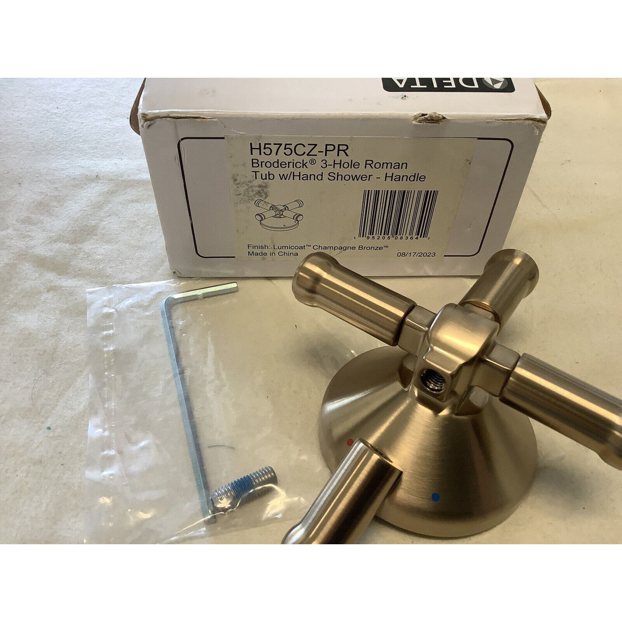 Delta H575CZ-PR Broderick Cross Handle for Roman Tub Filler - Champagne Bronze