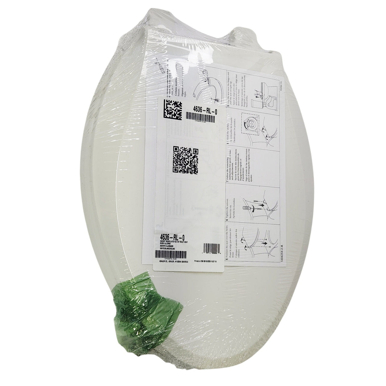 Kohler 4636-RL-0 Cachet Elongated Closed-Front Toilet Seat, Soft Close - White