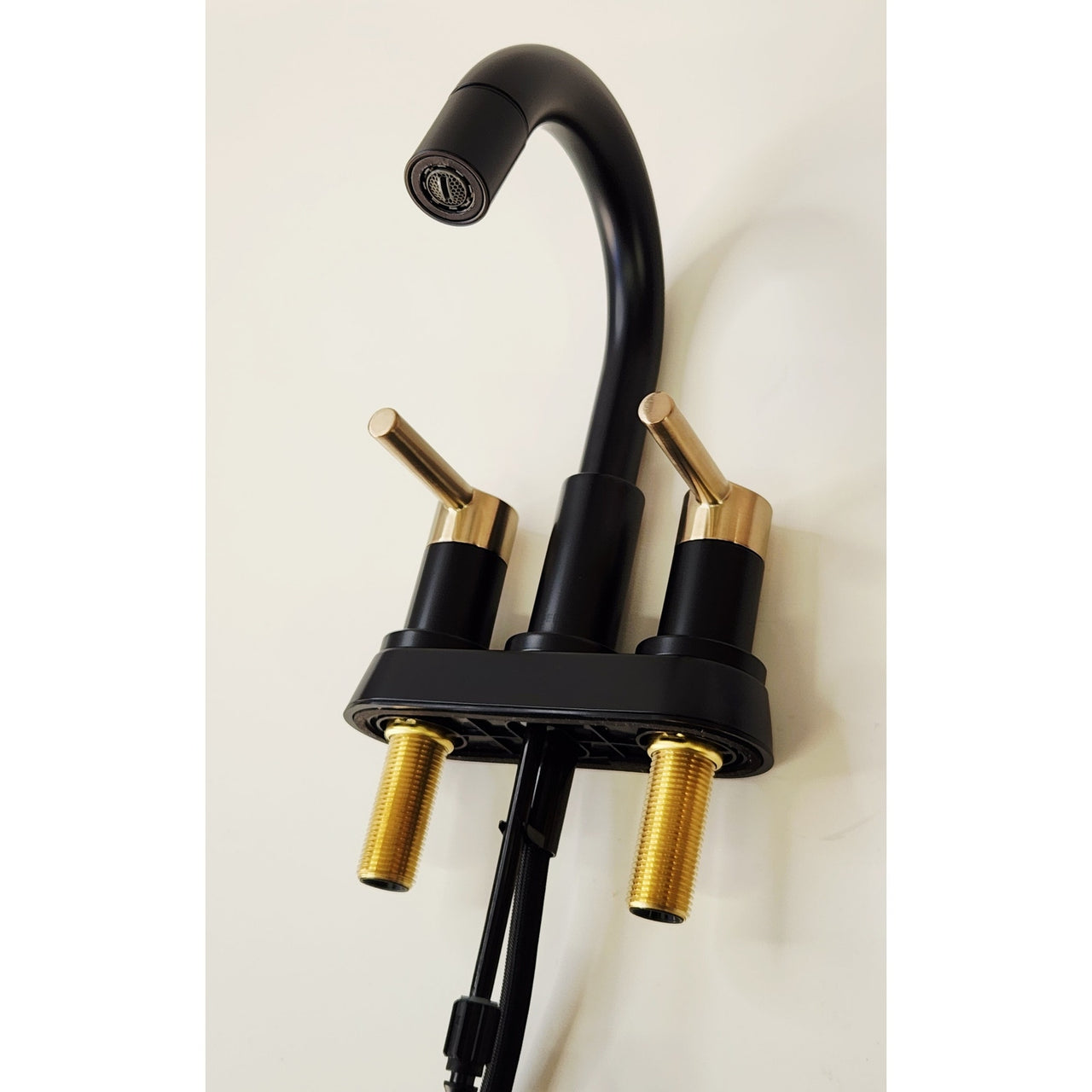 Delta 25749LF-GZPD Nicoli Centerset Bathroom Faucet-Matte Black/Champagne Bronze
