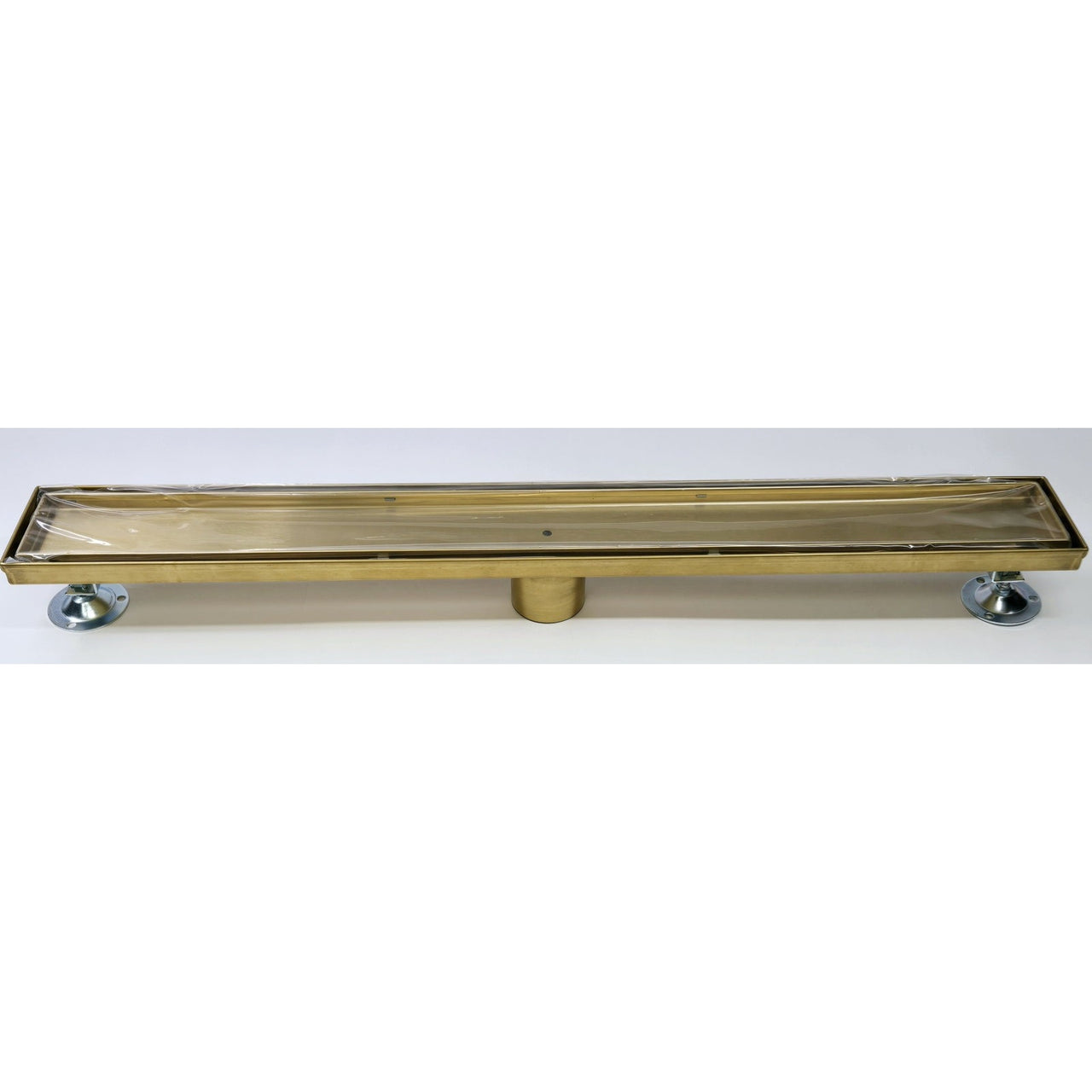 Signature Hardware 443317 28" Cohen Linear Tile-In Shower Drain - Polished Brass