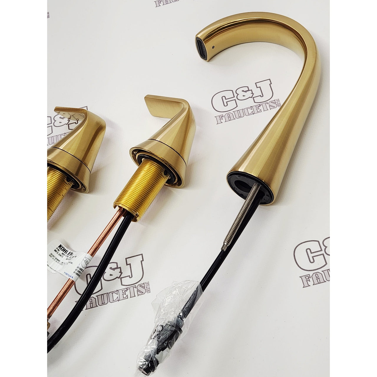 Kohler R30579-4D-2MB Cursiva Widespread Bathroom Faucet - Vibrant Brushed Brass