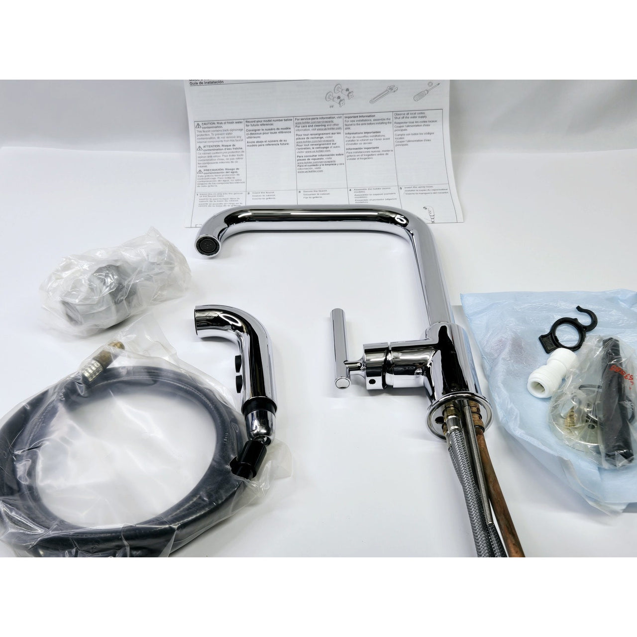 Kohler 7508-CP Purist Kitchen Sink Faucet with Side Spray - Polished Chrome