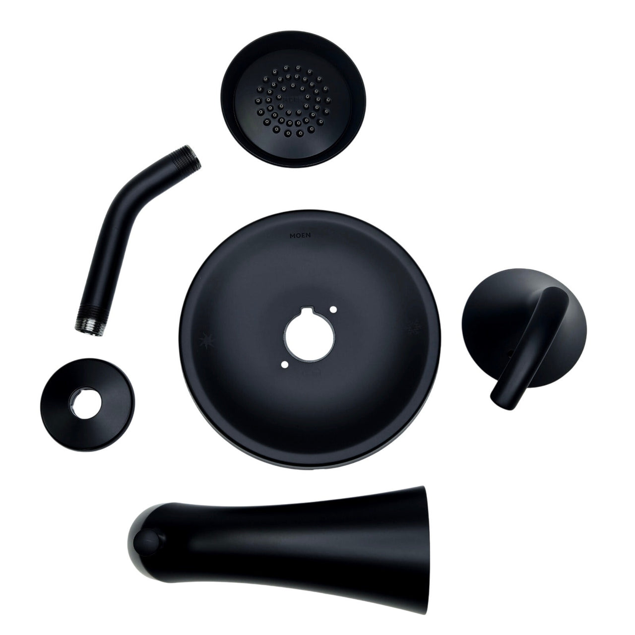 Moen T2743BL Glyde Single Function Shower Trim Only Less Rough In - Matte Black