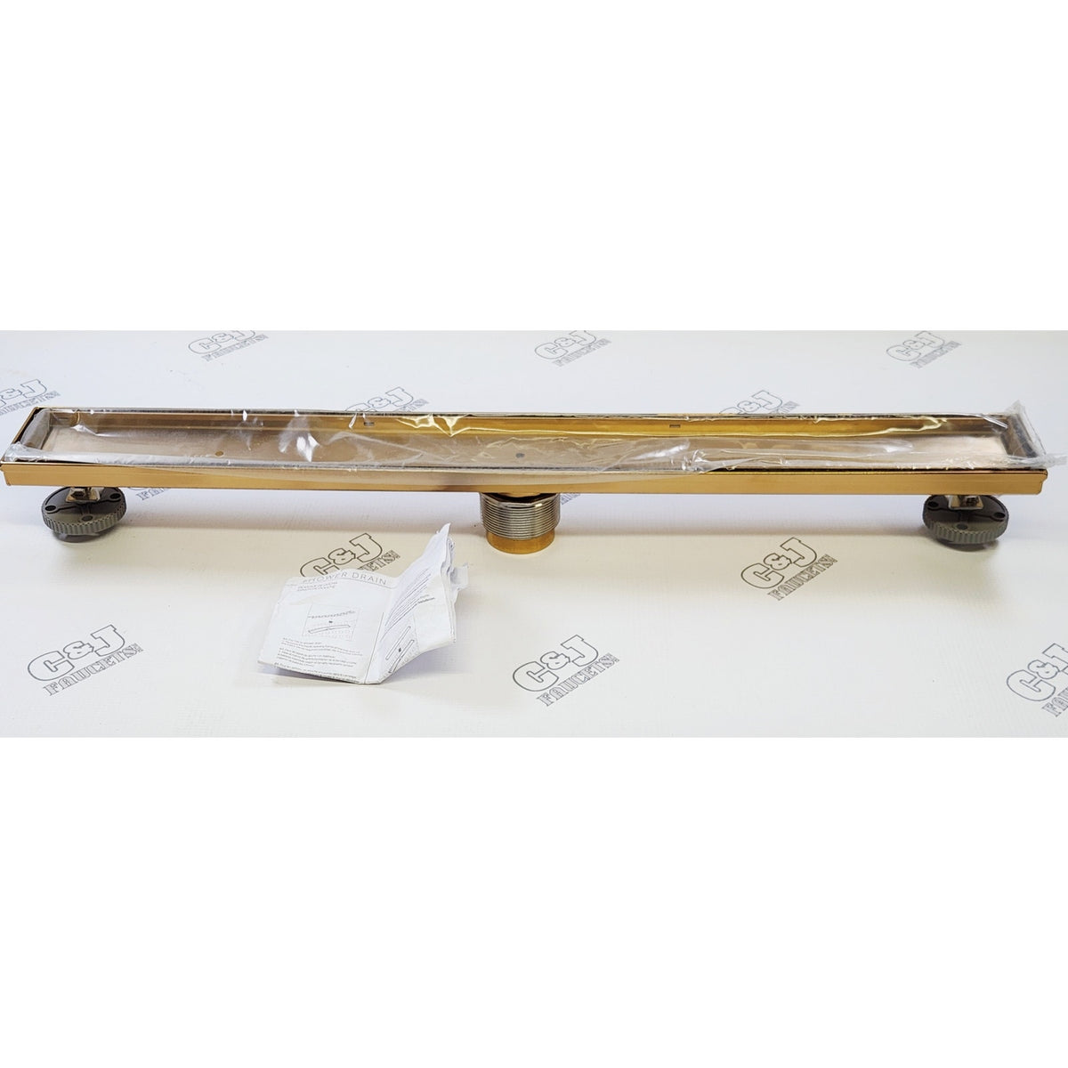 Signature Hardware 561557 28" Linear Shower Drain - Brushed Gold
