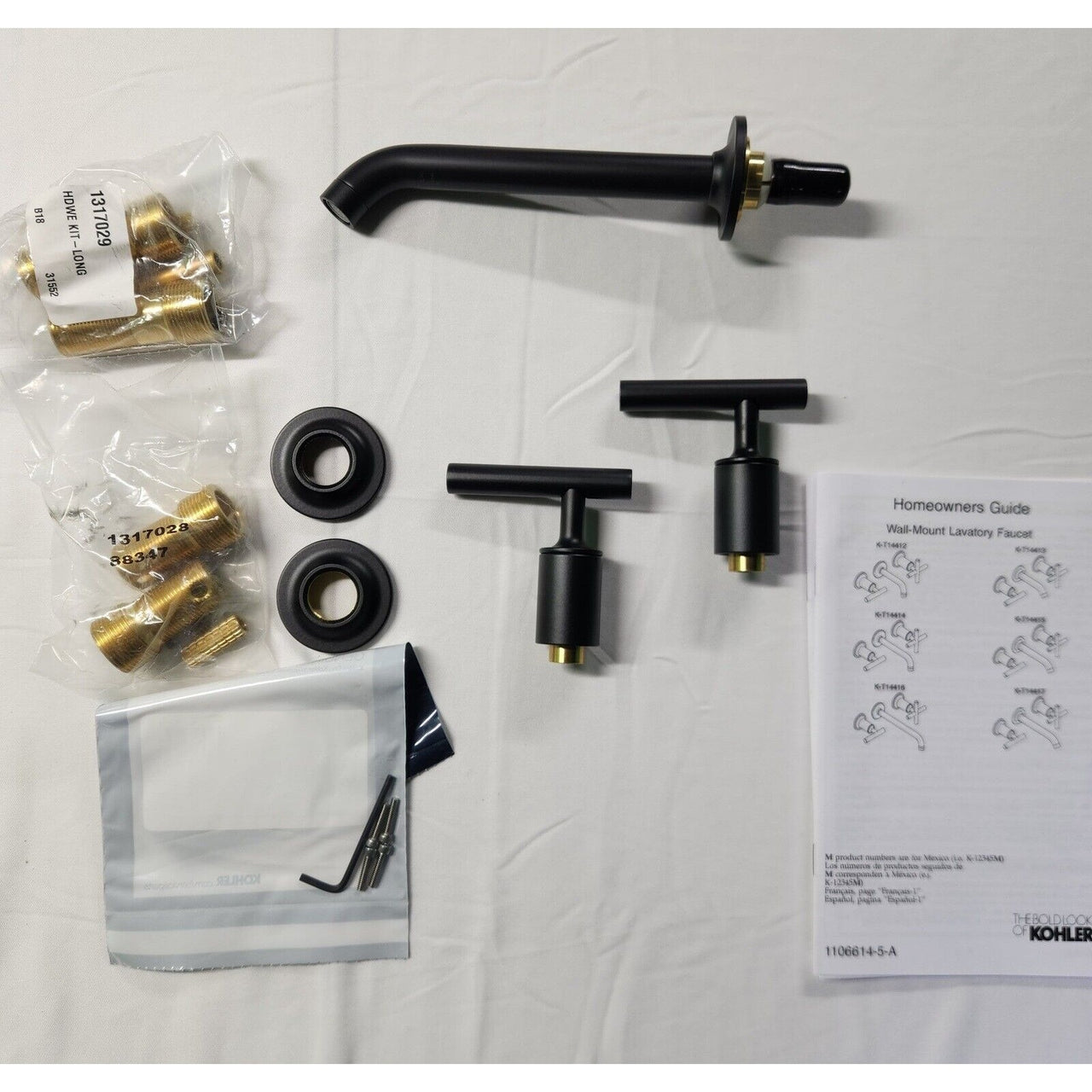 Kohler T14413-4-BL Purist Bathroom Sink Faucet - Matte Black