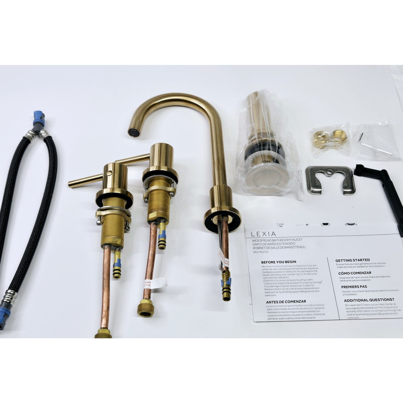 Signature Hardware 483888 Lexia 1.2 GPM Widespread Bathroom Faucet - Brush Gold