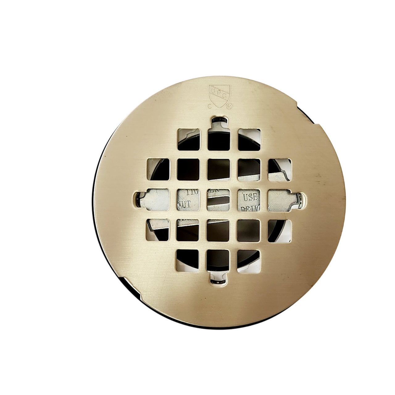 Westbrass D206P-07 Compression Shower Drain with Round Grid Cover - Satin Nickel