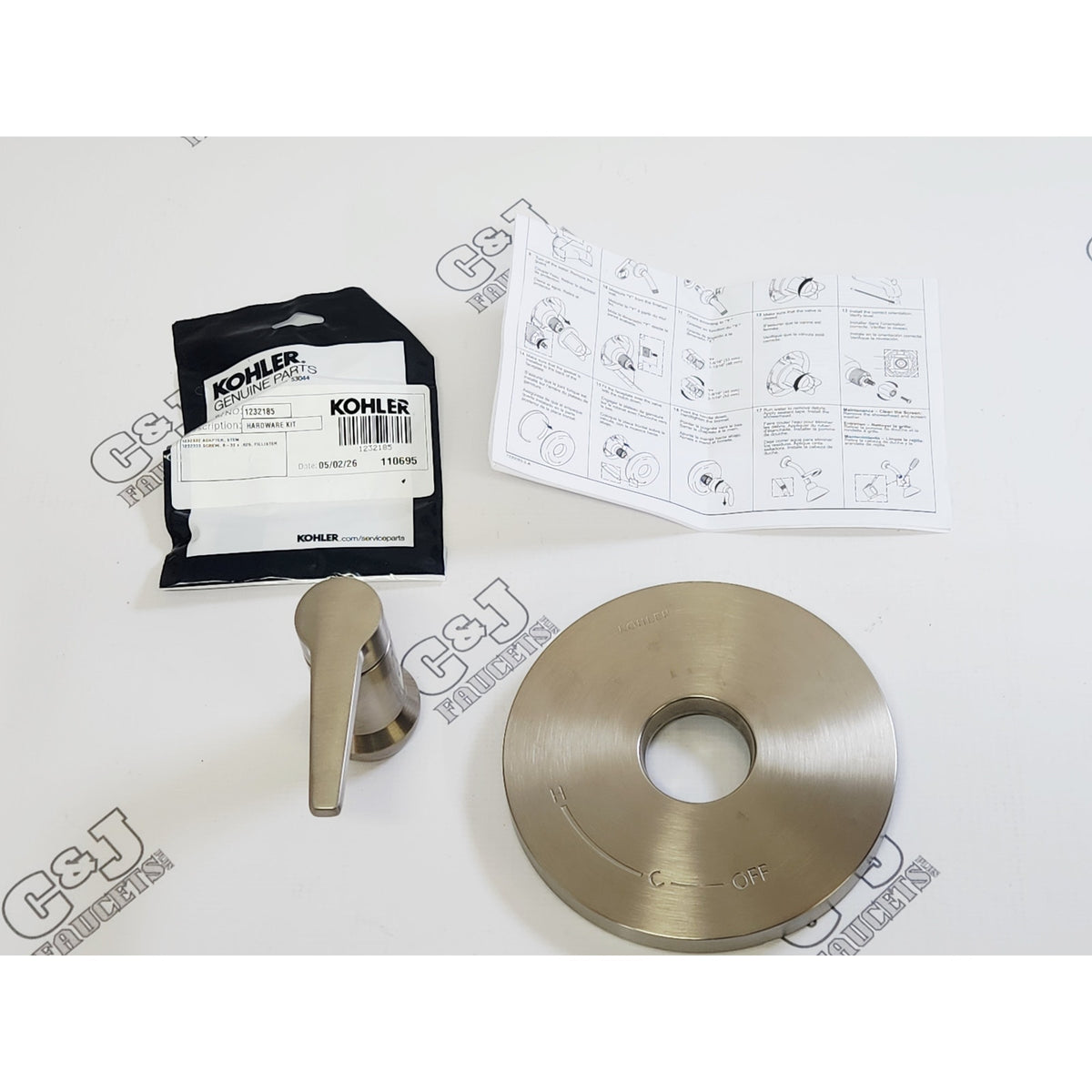 Kohler TS74042-4-BN Hint Pressure Balanced Valve Trim - Brushed Nickel
