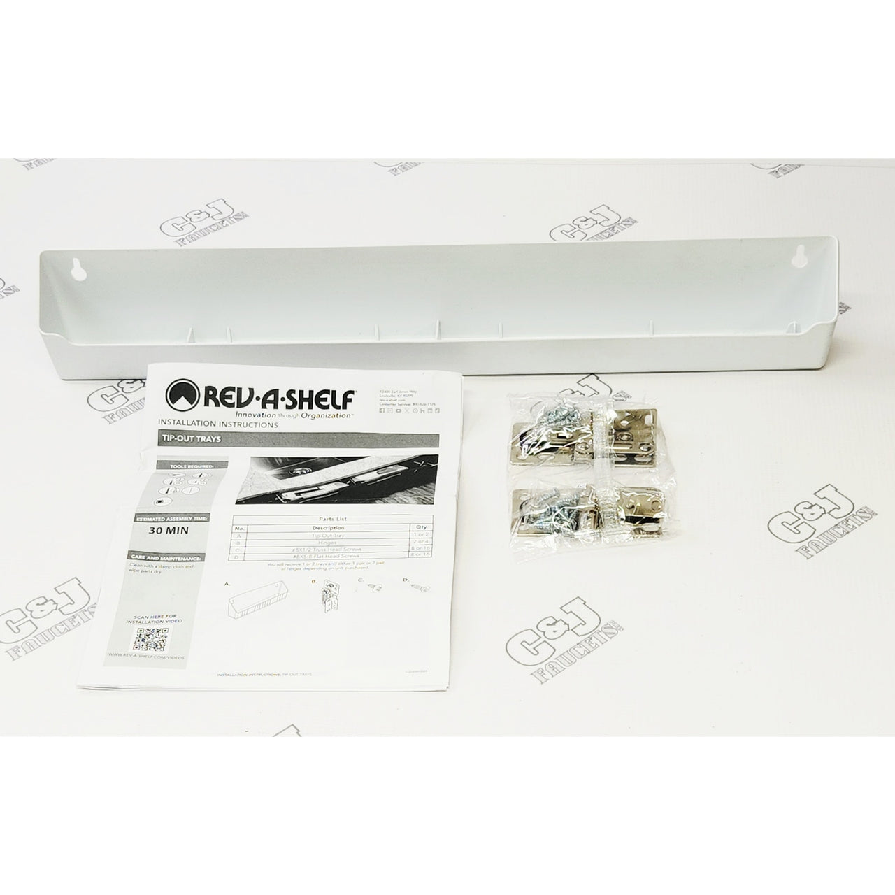 Rev-A-Shelf LD-6591-22-11-1 Lazy Daisy 22" Kitchen Sink Tip-Out Tray - White