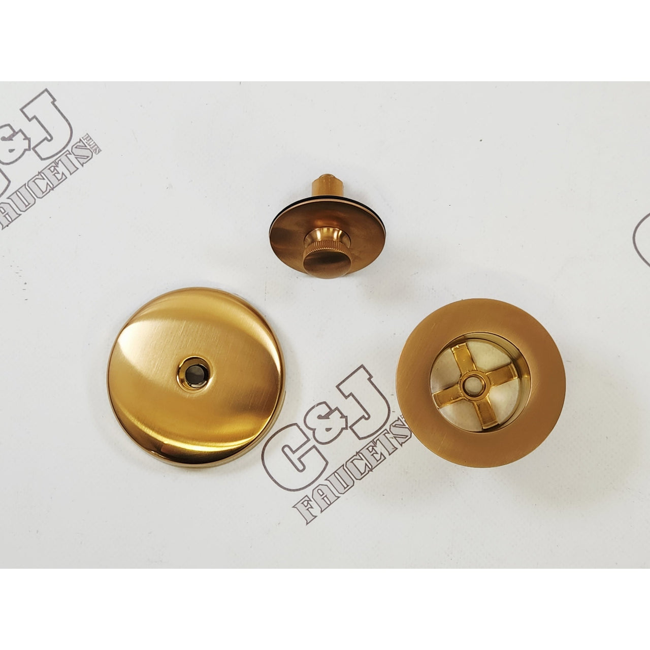 Moen T90331BG Push-N-Lock Drain Kit w/Overflow Cover - Brushed Gold READ