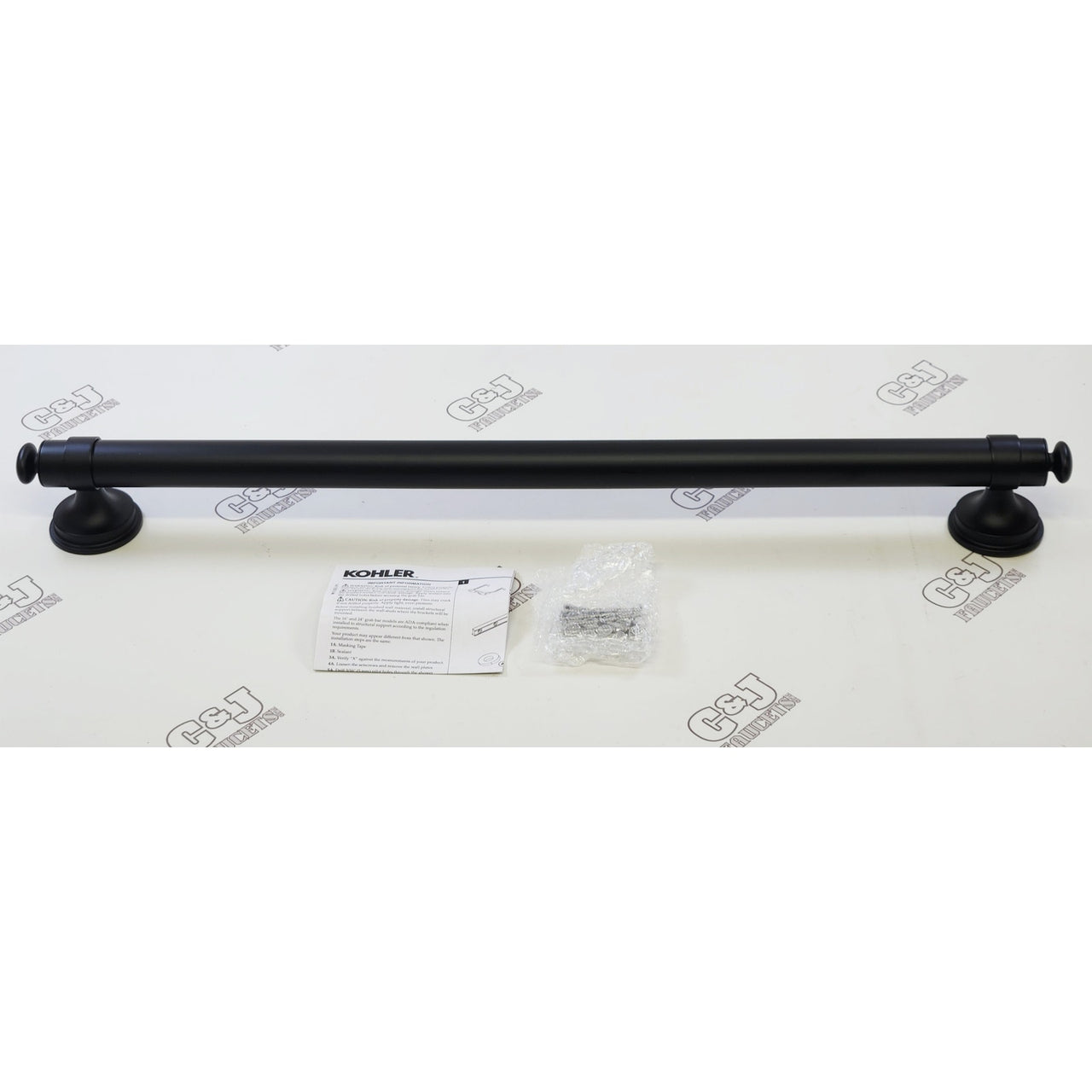 Kohler R27236-BL Carmichael 24" Bathroom Grab Bar - Matte Black READ