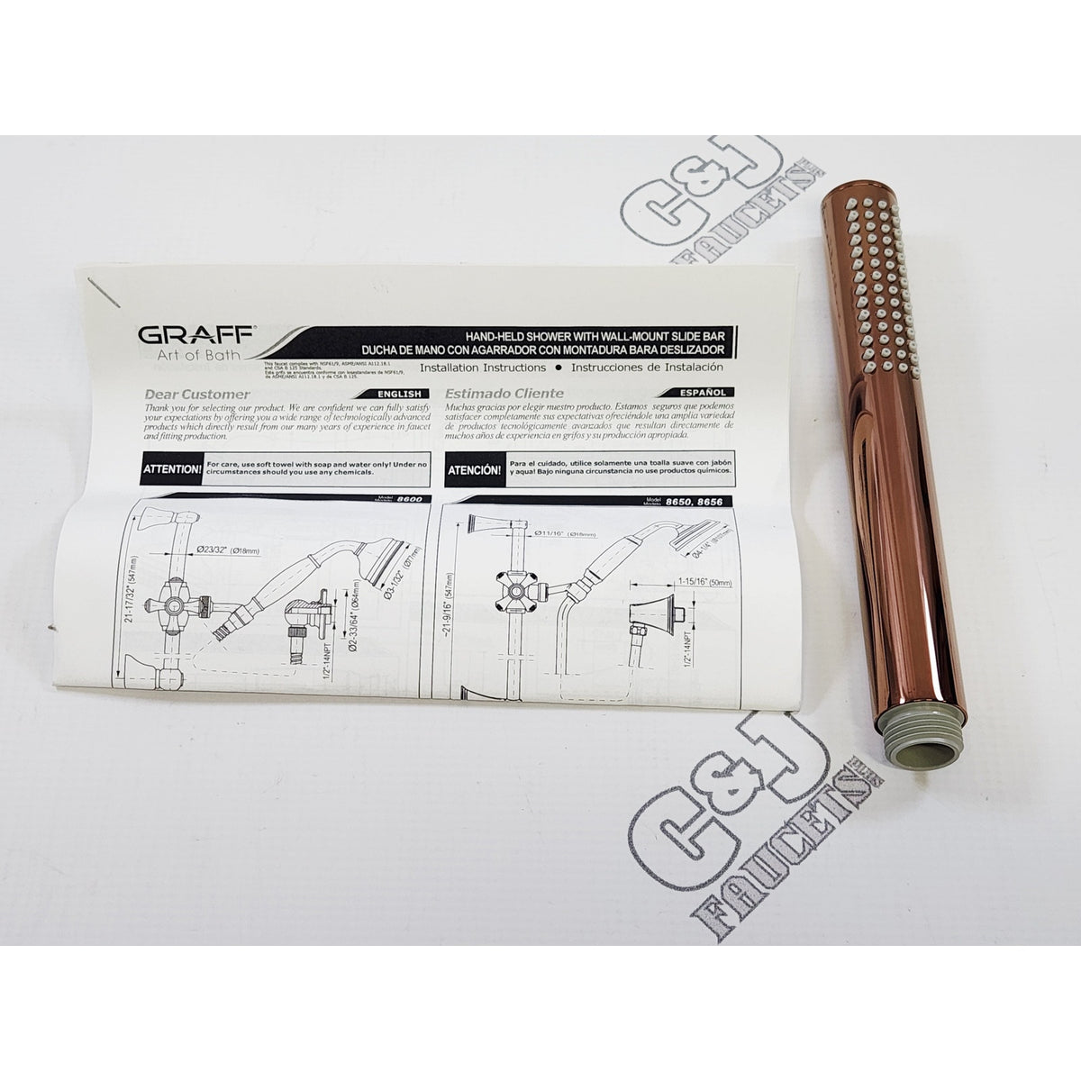 Graff G-8714-RG 1.5 GPM Single Function Hand Shower - ORosa PVD