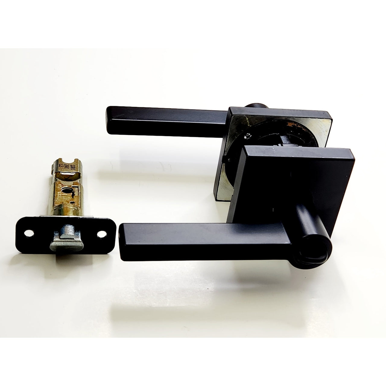 Kwikset 740HFLSQT-514S Halifax Single Cylinder Door Lever Set - Matte Black