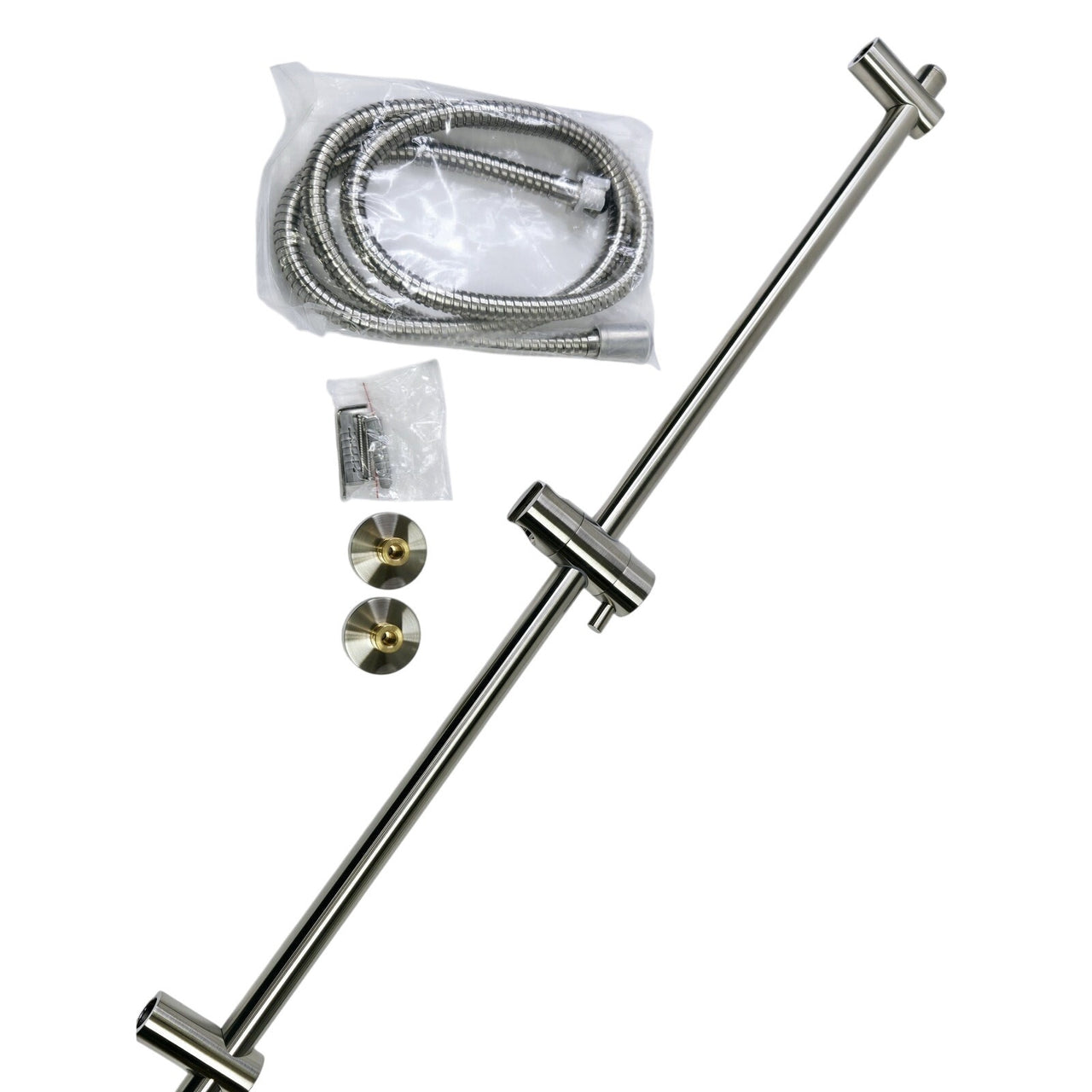 Signature Hardware 441001 Isola Adjustable Wall Mount Slide Bar - Brushed Nickel