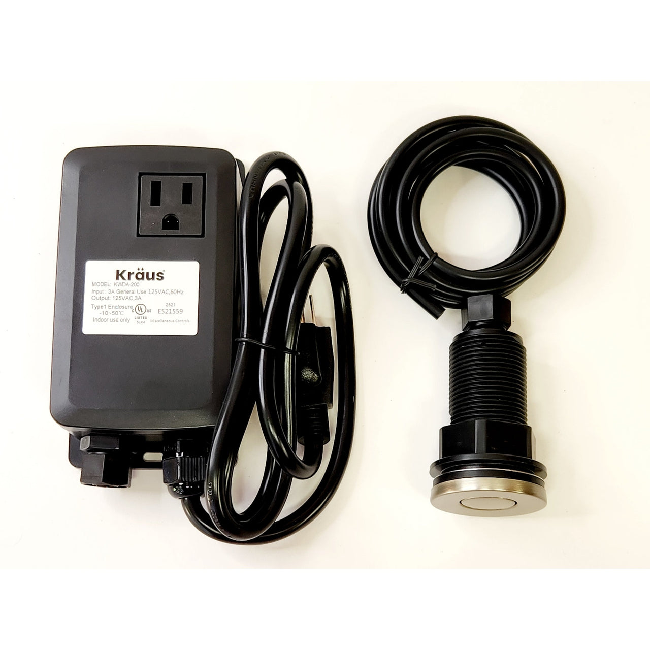 Kraus KWDA-200SFS Flat-Top Garbage Disposal Air Switch Kit - Spot Free Stainless