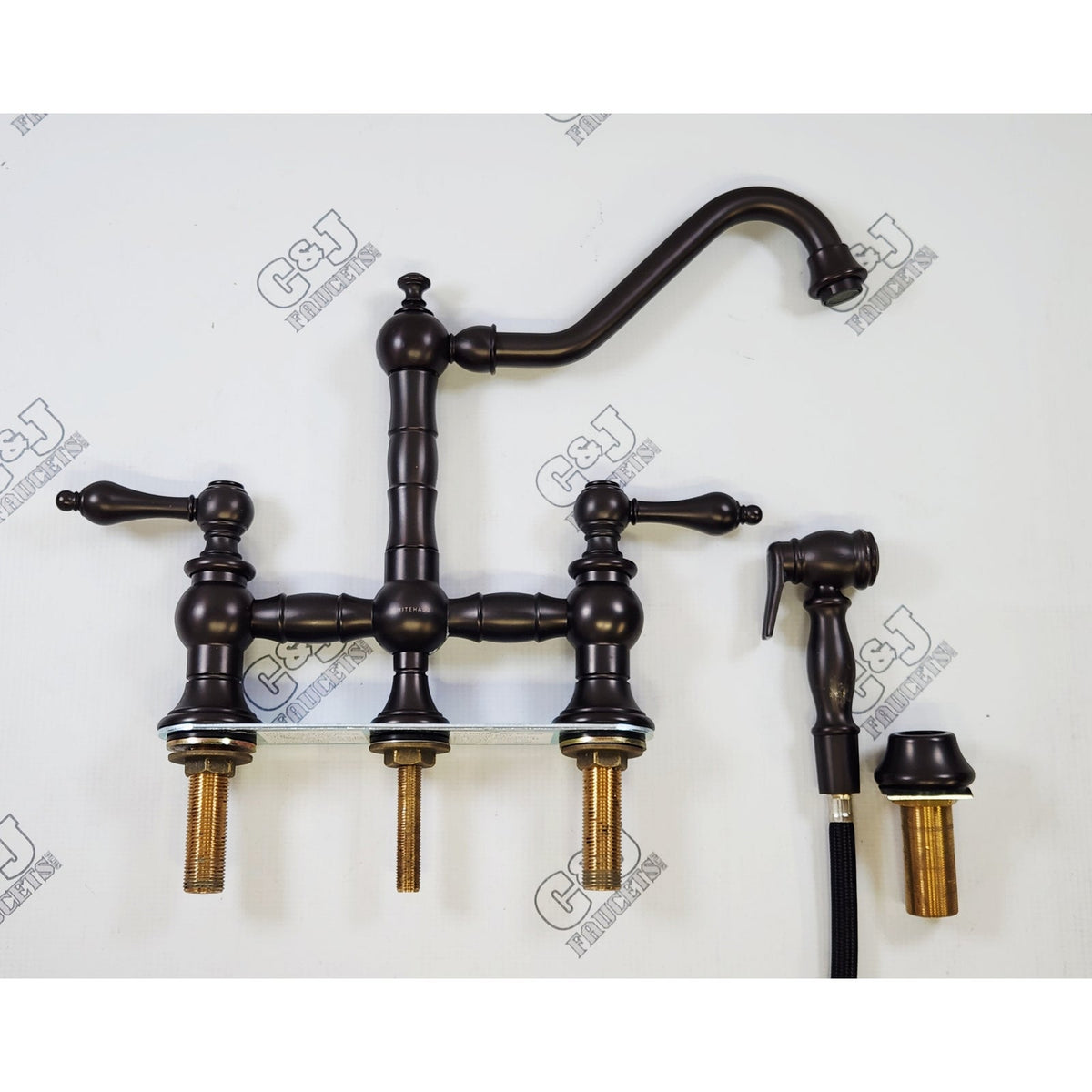 Whitehaus WHKBTLV3-9201-NT-ORB Vintage III 1.5 GPM Kitchen Faucet - Bronze READ