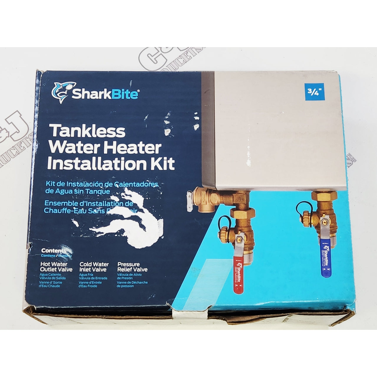 SharkBite 25374 3/4" Push-to-Connect Tankless Water Heater Valve Kit - Brass