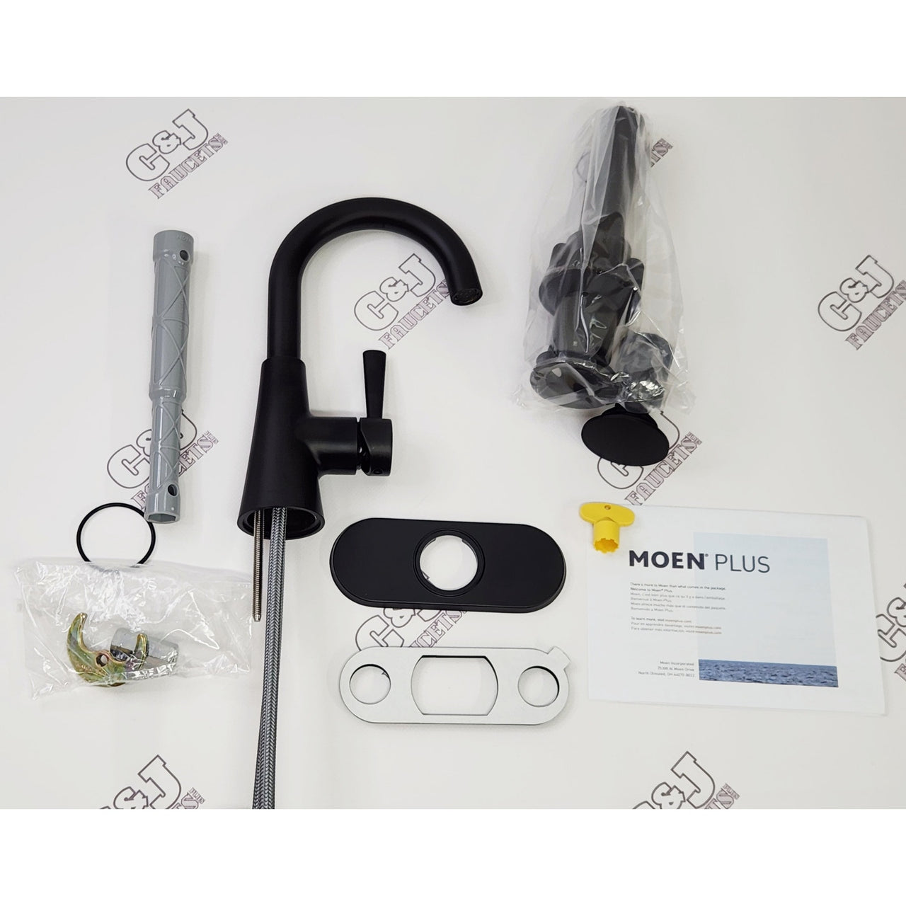 Moen 84021BL Ronan Single Hole Single Handle Bathroom Faucet - Matte Black