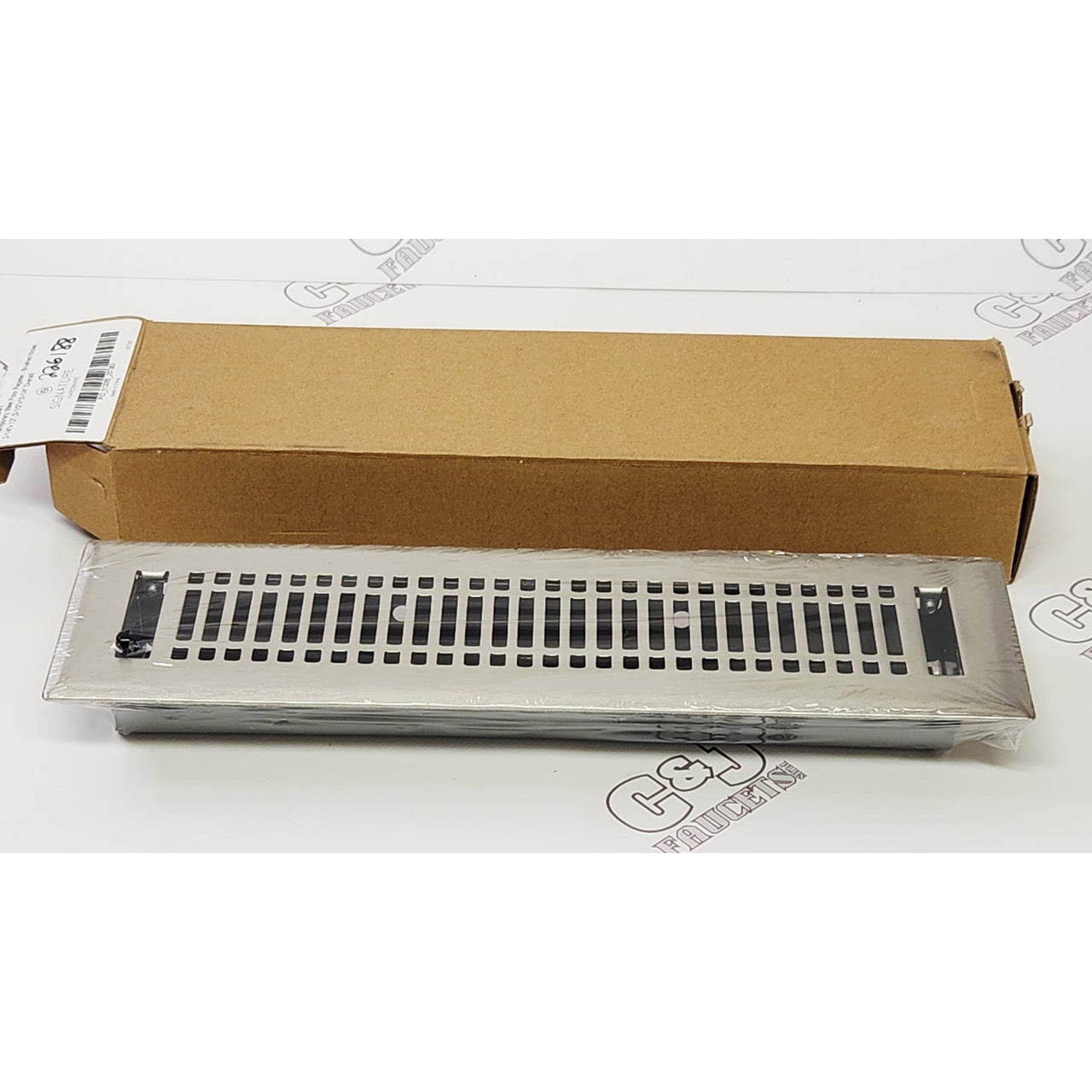Signature Hardware 226188 Contemporary Steel Floor Register - Brushed Nickel