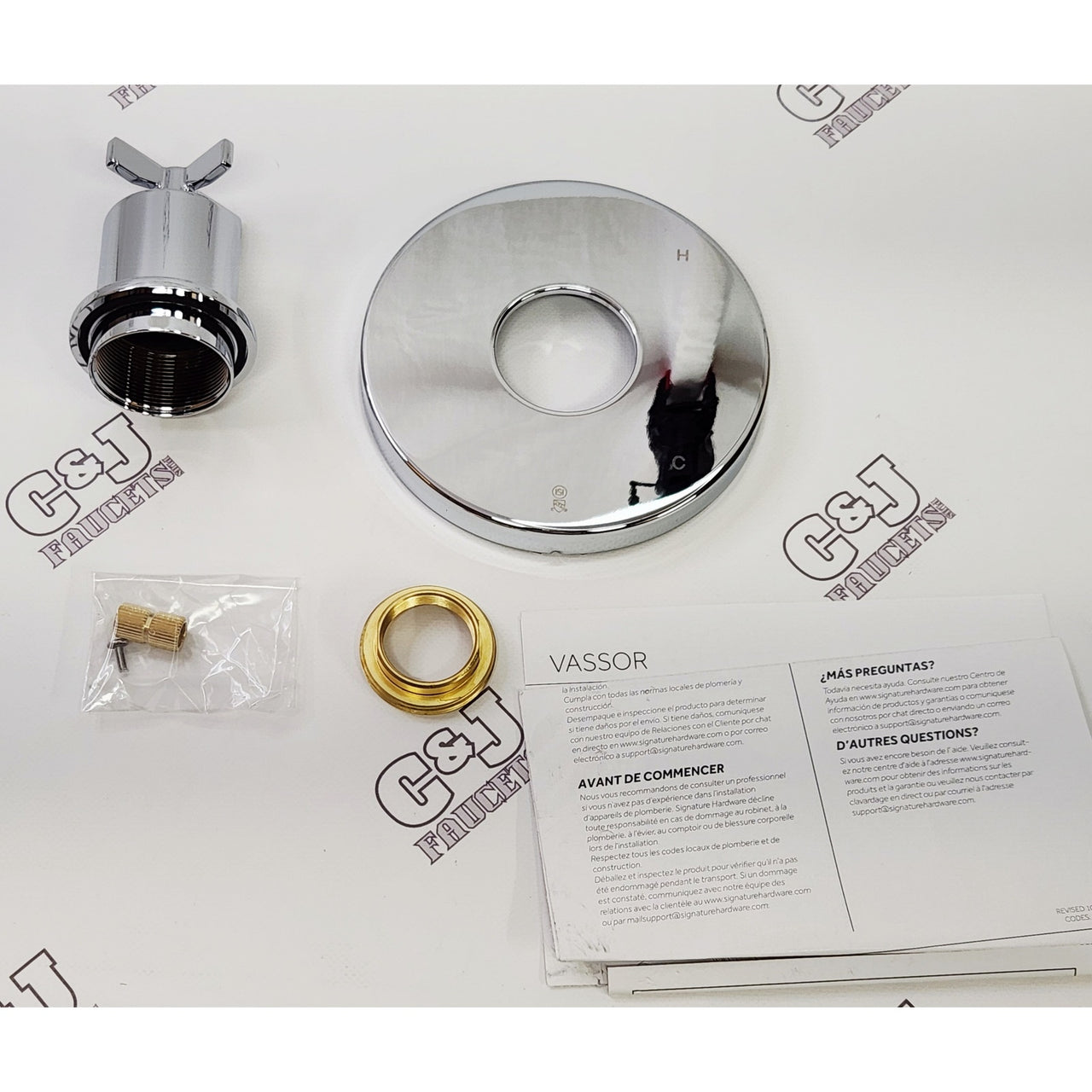 Signature Hardware 484015 Vassor Pressure Balance Shower Valve Trim -Chrome READ