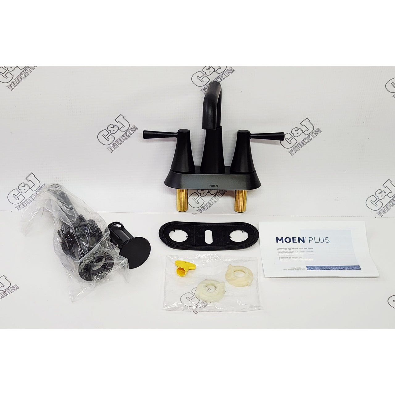 Moen 84025BL Ronan 4" Centerset 2-Handle Bathroom Sink Faucet - Matte Black