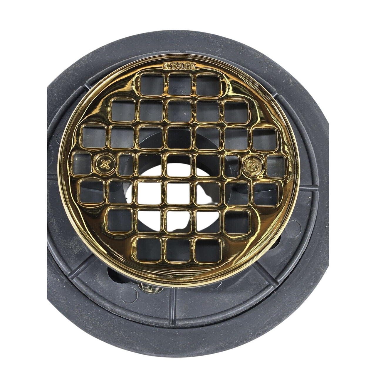 Kohler 9135-PB Clearflo Round Design Tile-In Shower Drain-Vibrant Polished Brass