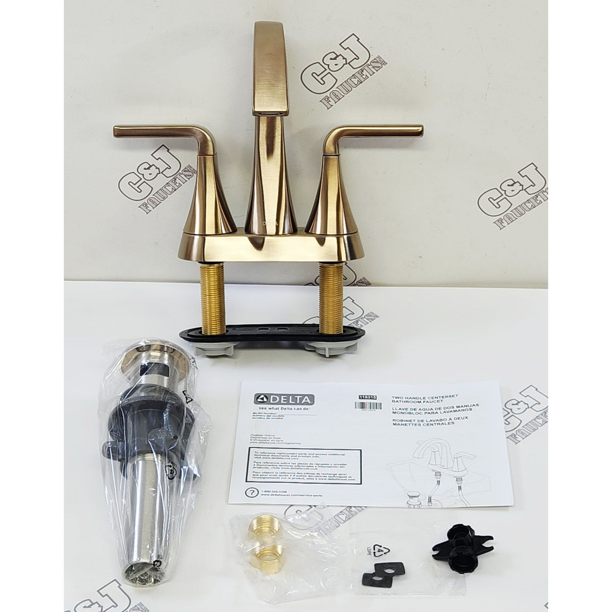 Delta 2562LF-CZMPU Lineax 4" Centerset Bathroom Faucet - Champagne Bronze READ