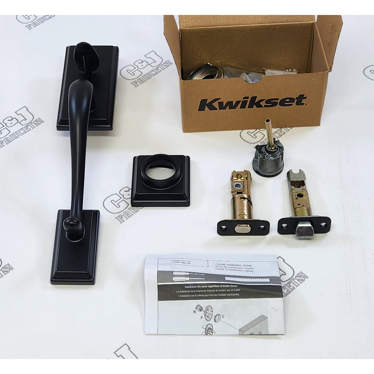 Kwikset 800HELIP-514SMT Hawthorne Exterior Handleset - Matte Black