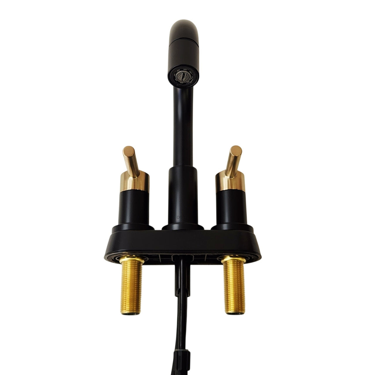 Delta 25749LF-GZPD Nicoli Centerset Bathroom Faucet-Matte Black/Champagne Bronze