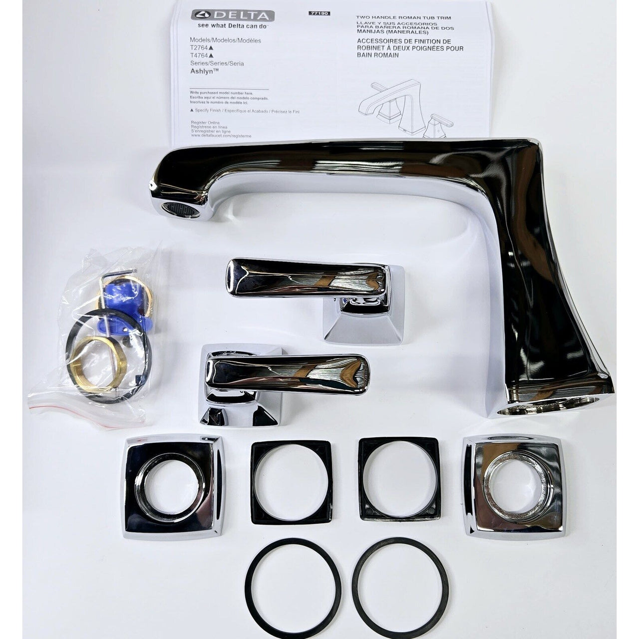 Delta T2764 Ashlyn Deck Mounted Roman Tub Filler - Chrome