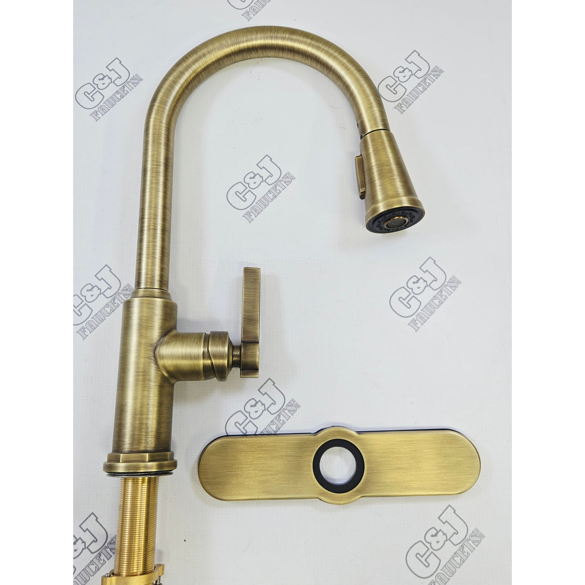 Signature Hardware 485515 Greyfield Pull Down Kitchen Faucet-Aged Brass READ