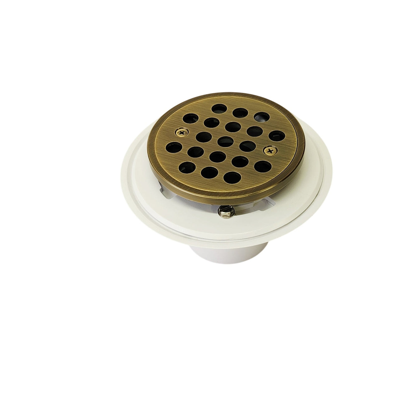 Signature Hardware 560433 FundamentALL 4-1/2" Round Shower Drain - Aged Brass